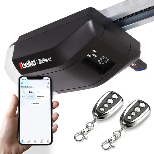 Belko® Garagentorantrieb ProLift 1200 - Tore-Zubehör mit kraftvollem 1200 N Motor, ideal für Schwing- und Rolltore bis 17 m², inklusive WLAN-Steuerung und 2 Fernbedienungen für maximalen Komfort.