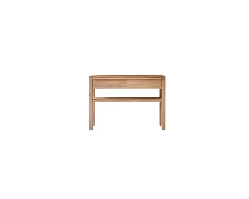 Tikamoon Konsolentisch Luce aus massivem Eichenholz 110 - Drohnen und mehr: Massiver Eichenholz-Konsolentisch mit 2 Schubladen und unterer Platte. Minimalistisches Design für Wärme und Authentizität in jedem Raum.