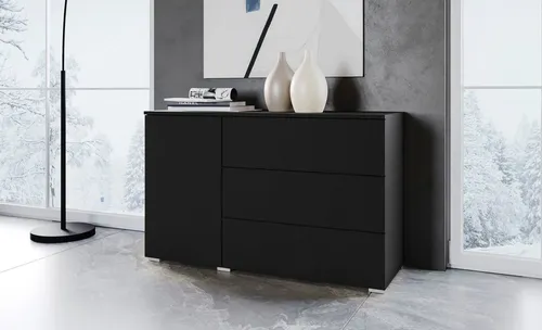 OTTO home Sideboard PARIS, moderne grifflose Kommode mit Push-to-open - Diese 110 cm breite Kommode »PARIS« überzeugt durch ihr stilvolles Design in Holzoptik und bietet viel Stauraum für Unterlagen und Dekorationen. Die grifflose Optik und ABS-Schutzkanten sorgen für ein elegantes Gesamtbild.
