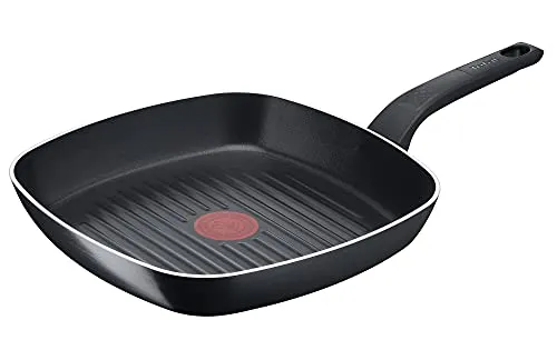 Tefal B55540 Easy Cook & Clean Alu-Grillpfanne 26cm - Schwarz - Pfannen mit kratzfester Antihaftbeschichtung, leicht zu reinigen und spülmaschinenfest – ideal für stressfreies Kochen!