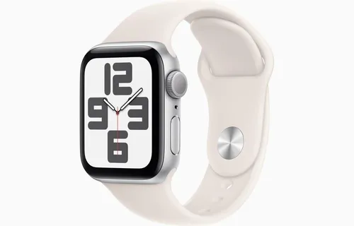 Apple Watch SE (2. Generation) GPS 44 mm - Smarte Aluminium-Sportwatch in Polarstern, ideal für Fitness, Gesundheit und Sicherheit mit Sturzerkennung und 3 Monate Apple Fitness+ kostenlos