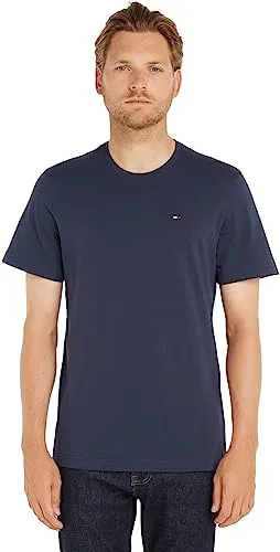 Tommy Jeans Herren Tjm Xslim Jersey Tee Dm0dm04411 Langarmhemd, Blue (Black Iris) - T-Shirts für Herren, aus 100% Bio-Baumwolle, perfekt für Lounge-Looks und Freizeit, mit Tommy Jeans Flag für einen stilvollen Akzent.