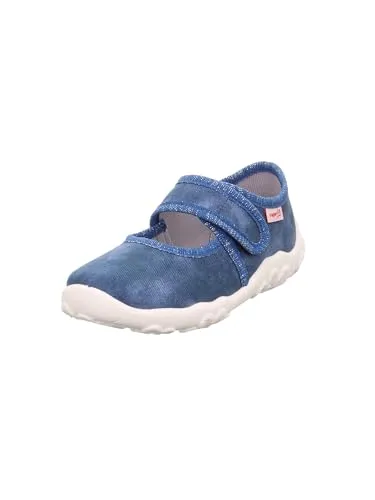 Superfit Bonny Hausschuhe, Blau 8070, 23 EU - Bequeme Hausschuhe mit flexibler Laufsohle aus strapazierfähigem Textil, ideal für Kinder. Klettriemen ermöglichen einfaches An- und Ausziehen.