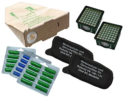 Super-Spar-Set, 30 Staubsaugerbeutel, 2 Hygienefeinfilter, 2 Geruchsfilter plus 30 Duftstäbchen geeignet für Ihren Vorwerk Kobold 130/131