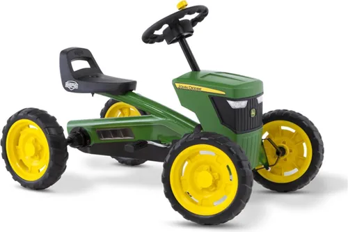 BERG Buzzy John Deere Gokart - Tretfahrzeug für Kinder im Alter von 2-5 Jahren, mit innovativen EVA-Reifen für Pannenfreiheit und außergewöhnlicher Stabilität dank vier Rädern.