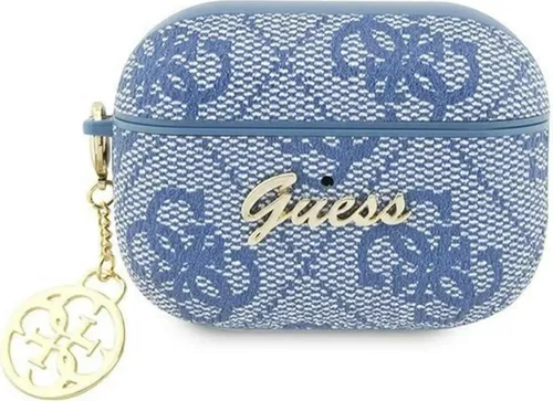 Guess 4G Charm Collection - AirPods Pro 2 Case (blau) - Modische Hülle für AirPods Pro 2 aus der Guess 4G Charm Kollektion, bietet stilvollen Schutz mit hochwertigem, umweltfreundlichem Leder und elegantem 4G-Anhänger.