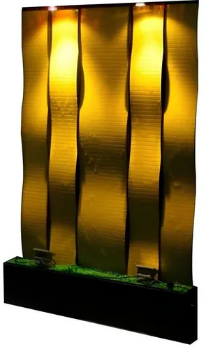 LED Wasserwand 120x200 cm – Moderne Wandpaneele für drinnen und draußen - Stylische LED Wasserwand in modernen Maßen. Ideal als freistehende Trennwand für Lounge, Terrasse oder Patio. Energieeffizient und aus hochwertigem Acryl und Edelstahl gefertigt.