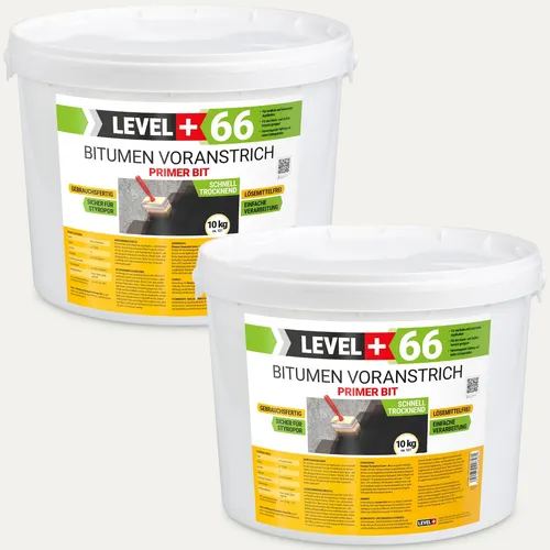 Bitumen Voranstrich Grundierung Haftgrund 20kg - Grundierung für Fundamente, schnelltrocknend und regenfest, abdeckend bis ca. 100m², ideal für Außenanwendungen, einfach mit Rolle oder Spray aufzutragen.