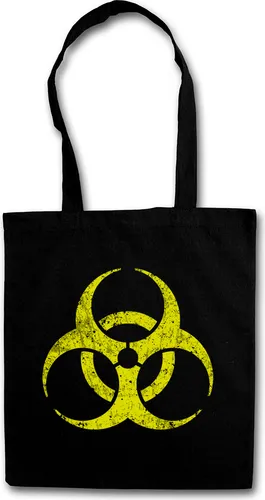 Urban Backwoods Black Biohazard Vintage Symbol, Stofftasche, Farbe: Schwarz