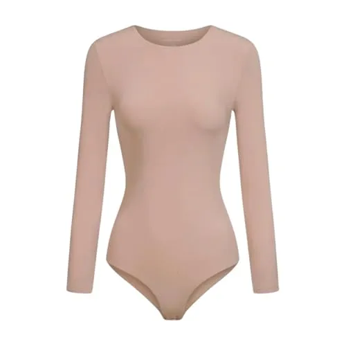 Creamy Fabrics Damen Shapewear Bodysuit – Figurformender Langarm Body für unsichtbaren Sitz - Nahtloser Bodysuit für ein glattes Erscheinungsbild. Die sanfte Bauch- und Taillenmodellierung sorgt für eine elegante Silhouette, während das weiche Material maximalen Komfort bietet – ideal für Alltag und besondere Anlässe.