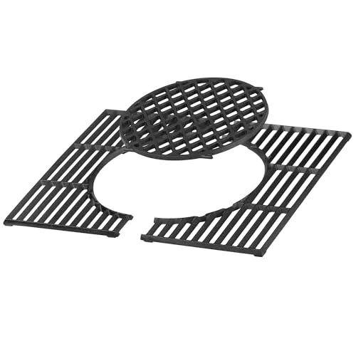BBQ-Toro Gusseisen Grillrost System 52 x 44 cm - Grillroste für Holzkohlegrills, ideal für gleichmäßige Hitzeverteilung und kreative Gerichte dank herausnehmbarem Innenrost.
