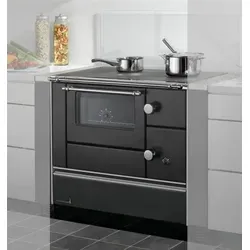 WAMSLER K 176/90 LI Kohleherd schwarz - Küchenofen mit vielseitigen Koch- und Backfunktionen, integriertes Thermometer und schadstoffarme Verbrennung für optimale Ergebnisse.