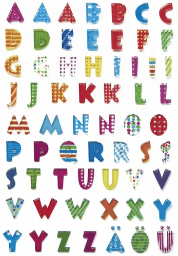 HERMA Buchstaben Sticker MAGIC A-Z Stone geprägt 1 Blatt à 64 Sticker