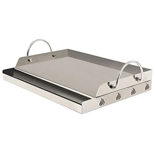 BBQ-Toro Edelstahl Grillplatte 64 x 40,5 cm - Grillplatten für Holzkohle und Gas, ideal zum Braten von Spiegelei, Steak und Pancakes – robust, langlebig und einfach zu reinigen für perfekten Grillgenuss.