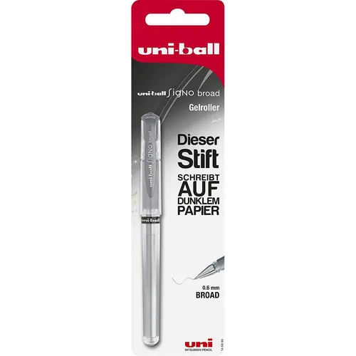 Faber Castell Uni Ball Signo Broad Gelroller Gelschreiber Silber