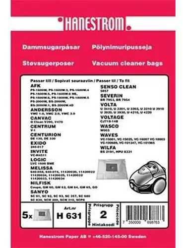 hanestroem Vacuum Cleaner Bags - 5 pcs