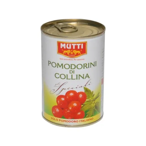 Mutti Kirschtomaten Pomodorini Ciliegini, 400 g - Leckere Kirschtomaten in hochwertiger Qualität, ideal für Salate und Pasta. Genießen Sie den vollen Geschmack der Sonne Italiens in jeder Dose! Perfekt für die mediterrane Küche.
