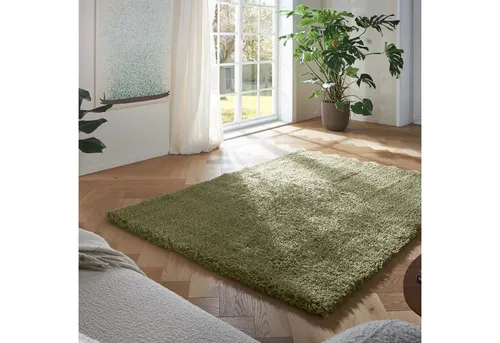 TaraCarpet Flokati-Teppich TaraCarpet Flokati Premium Langflorteppich Shaggy, rechteckig, Höhe: 52 mm, Flokati Hochflor Langflor weich grün Wohnzimmer Schlafzimmer 60x120