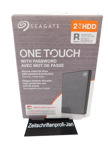 Seagate One Touch 2TB tragbare externe Festplatte - Externe Festplatte mit 2TB Speicher, ultra-portabel und schnell dank USB 3.0 – ideal für Datensicherung unterwegs.