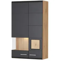 Hängevitrine  Cortina , grau , Maße (cm): B: 80 H: 137 T: 37.0