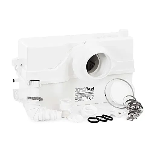 XPOtool 4/2 Kleinhebeanlage 800 W mit Häcksler - Wasserpumpen mit 800 W Motor für hohe Förderleistung bis 9 m, ideal für WC und Dusche. Kompakte Bauweise ermöglicht einfache Installation im Keller.