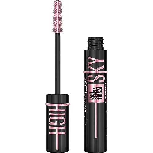 MAYBELLINE NEW YORK Lash Sensational Sky High Cosmic Black Mascara - Verlängernde Wimperntusche in extra schwarz, 7,2 ml, für einen intensiven Augenaufschlag. Jede Wimper erhält Volumen und eine sattere Farbe für einen dramatischen Look.