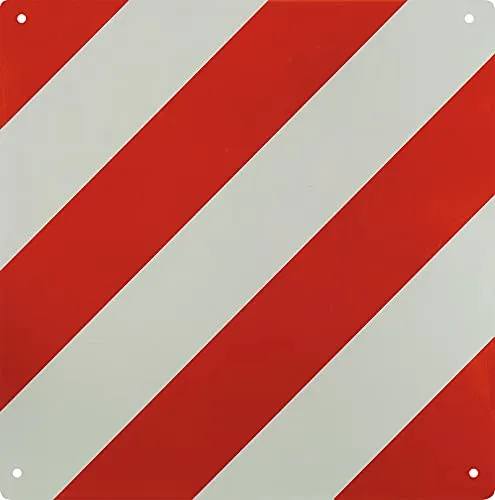 DEMA Warntafel rot-weiß 50x50 cm – Verkehrsschild, Reflektor, Sicherheitstafel – hochreflektierend, robust, wetterfest – Traktor, Anhänger, Landwirtschaft, Straßenverkehr