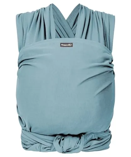 Hoppediz Elastisches Baby-Tragetuch Ocean 4,60 m - Babytragen aus 100% Bio-Baumwolle, ideal für Neugeborene und Frühchen. Besonders weich und anschmiegsam, erleichtert das Heben Ihres Babys. Empfohlen von Hebammen für das Bonding in den ersten Lebensmonaten.