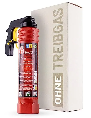 F-Exx Feuerlöschspray 8.0 C, 800 ml - ABF frostsicher - Feuerlöscher für Fahrzeuge, hochwirksames Schaumlöschmittel, wartungsfrei für ca. 3 Jahre, einsetzbar bei -20°C bis 70°C, Reichweite bis 4,5 m.