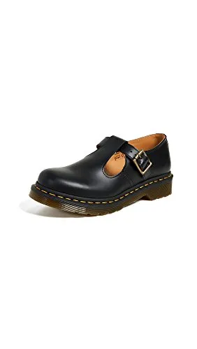 Dr. Marten's Polley Damen Mary Jane Flats, Schwarz (Black), 36 EU - Elegante Mary Jane Halbschuhe aus glattem Leder, ideal für stilvolle Looks und hohen Tragekomfort.