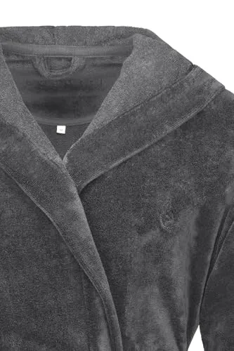 Bugatti Bademantel Roberto, Grau - Herren-Bademäntel aus hochwertigem, flauschigem Textil, ISO 9001 zertifiziert und Oeko-Tex® Standard 100, ideal für höchsten Komfort und Entspannung.