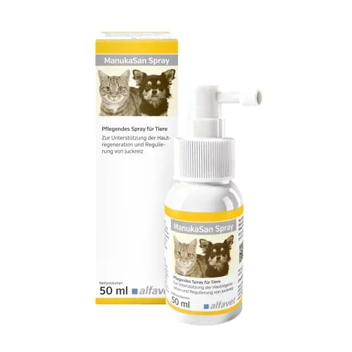Alfavet ManukaSan für Pferd, Hund, Katze und Kleintiere, natürliches pflegendes Honigspray, 50 ml