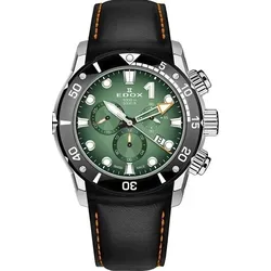 EDOX CO-1 Chrono Titanium 10242-TIN-VIN Herrenuhr - Schwarz/Grün - Chronograph mit titanbeschichtetem Gehäuse und 1000M Wasserdichtigkeit, ideal für abenteuerlustige Herren. Hochwertiges Kautschukarmband sorgt für optimalen Tragekomfort.