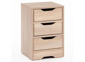 KADIMA DESIGN Nachtkonsole mit 3 Schubladen - Moderne Nachttisch mit 3 Schubladen, kratzfest und wasserabweisend – ideal für stilvolle Schlafzimmer.