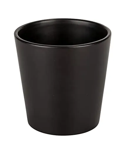 WENKO Kräutertopf Kuro, Black Outdoor Kitchen Behälter für Küchenkräuter aus hochwertiger Keramik, dekorativer Topf für frische Kräuter auf dem Tisch, am Buffet oder Grill, ∅13x13cm, Schwarz, 55010100