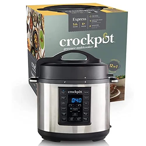 Crock-Pot CSC051X-01 Express Kocher - Schongarer und 12-in-1-Multikocher mit 5,6 L Kapazität, ideal für schnelle und gesunde Zubereitung von Mahlzeiten.