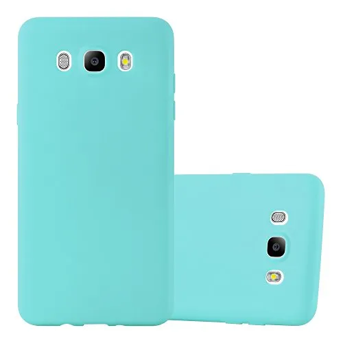 Cadorabo Hülle kompatibel mit Samsung Galaxy J7 2016 Schutzhülle TPU Silikon Case Candy Design Slim Kratzfest Weiche Gummi mit Rundumschutz Case Hülle für Galaxy J7 2016 in Blau