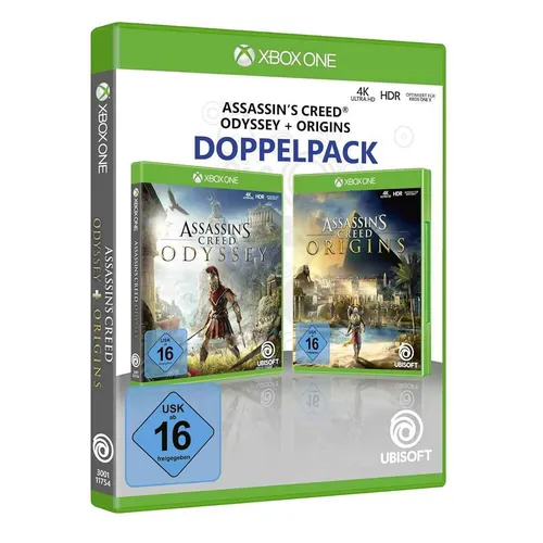Assassin's Creed Odyssey + Origins für XBox One - Spannende Action-Adventure-Spiele in einem Paket, ideal für Fans von epischen Geschichten und historischen Welten.