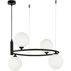 Maytoni Pendelleuchte Schwarz, Höhenverstellbar - Moderne Pendelleuchte aus Metall und Glas, 43.5x28x39 cm, individuell kürzbar für eine gleichmäßige Lichtverteilung – ideal für stilvolle Innenräume.