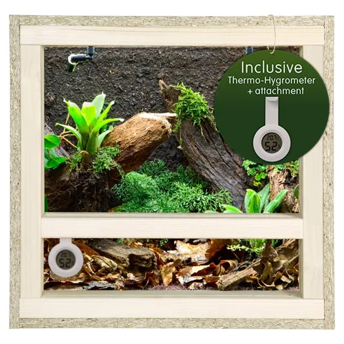 Repiterra® Terrarium Seitenbelüftung 40x40x40cm - Holzterrarium aus robustem OSB, ideal für optimale Luftzirkulation und das Wohlbefinden Ihrer Reptilien.
