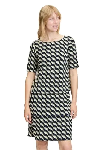 Sommerkleid BETTY BARCLAY Damen kurzarm in Dunkelblau und Grün - Stylisches Sommerkleid mit modernem grafischen Druck und bequemer, gerader Passform. Ideal für Freizeit und besondere Anlässe, pflegeleicht und angenehm zu tragen.
