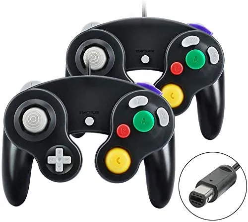 Yideng Gamecube Controller 2er-Pack – Klassische kabelgebundene Gamepads - Kabelgebundene Gamecube-Controller im 2er-Pack, perfekt für Multiplayer. Ergonomisches Design für stundenlangen Spielspaß, kompatibel mit GameCube, Wii U, Wii und PC.