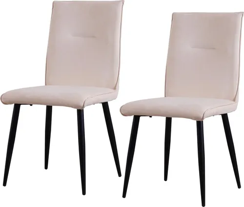 HTI-Living Esszimmerstuhl Salinas Velvet Creme (Set, 2 St) - Stühle für den Essbereich mit samtiger Oberfläche, hohem Sitzkomfort und eleganter Ziernaht, ideal für stilvolle Einrichtung.