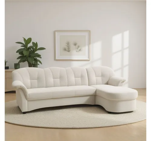 DOMO collection Ecksofa FLORES Schlafsofa, 233x142x86 cm, L-Form, whlw. mit Bettfunktion, whlw. mit Federkern