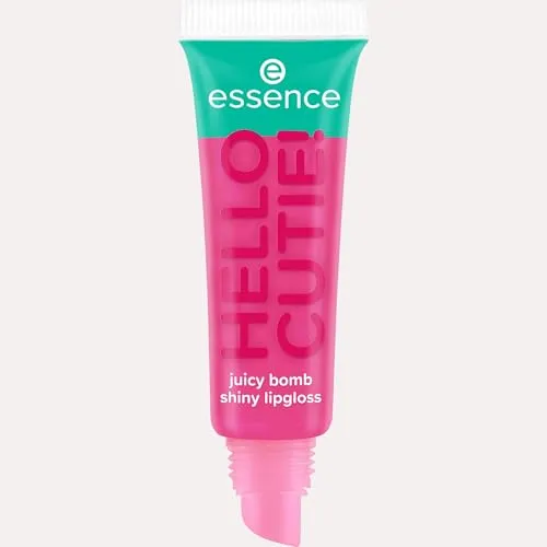essence SAY IT WITH JUICY HELLO CUTIE! juicy bomb shiny lipgloss, Nr. 02, Pink, sofortiges Ergebnis, vegan, ohne Konservierungsstoffe, ohne Parabene, ohne Mikroplastikpartikel, 1er Pack (10ml)