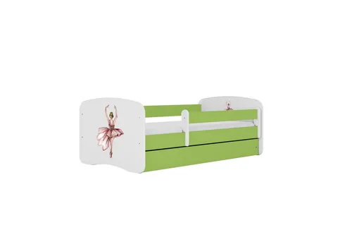 Raumhirsch Furniture Kinderbett, Grün, 80x180 cm - Kinderzimmermöbel mit abnehmbarer Schutzschiene für maximale Sicherheit und praktischer Schublade für Stauraum. Modernes Design mit gemütlicher Atmosphäre.