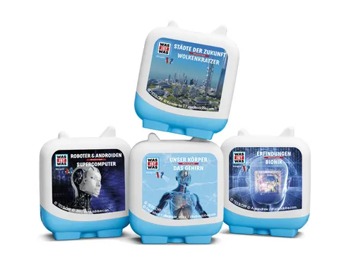 Tonies Clever Tonie Was ist Was - 4er Set (Deutsch), spannende Hörspielabenteuer für Kinder und kreative Lernmomente