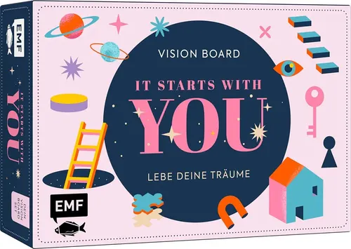 Vision Board: It starts with YOU – Lebe deine Träume für Teens - Selbstbewusstsein & -vertrauen: Komplett-Set mit Vision Journal, inspirierenden Vorlagen und Collage-Poster für die kreative Entfaltung deiner Träume.