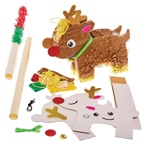 FX644 Rentier-Piñata Set für Weihnachtsfeiern - Kreatives Bastelset für Kinder mit einer lustigen Rentier-Piñata. Ideal für festliche Anlässe, fördert die Teamarbeit und sorgt für viel Spaß bei der Weihnachtsfeier.