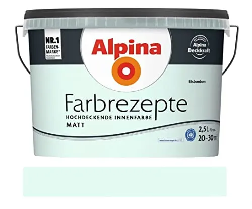 Alpina Farbrezepte Innenfarbe – Eisbonbon matt - Farben für einzigartige Raumstimmungen, atmungsaktiv und tropfgehemmt – ideal für eine einfache und effektive Wandgestaltung.